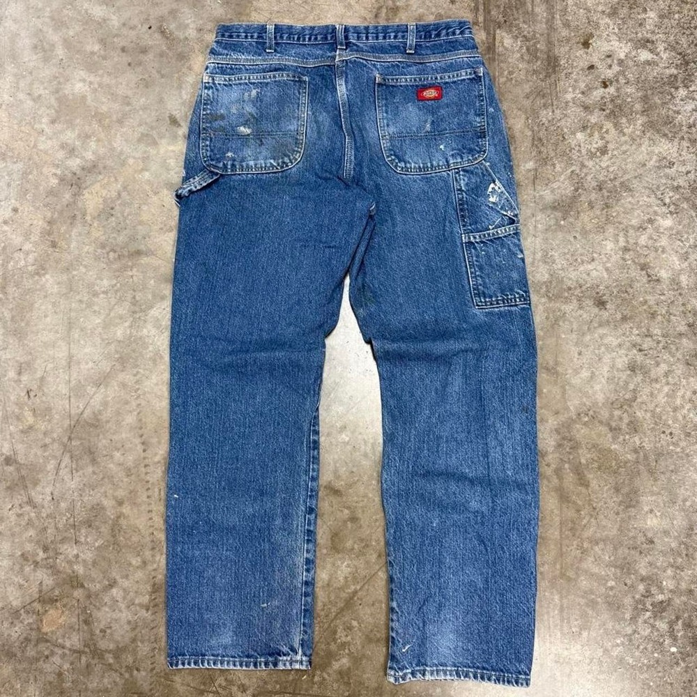 Vintage 90s Dickies Denim Distressed Carpenter Pants 34x31